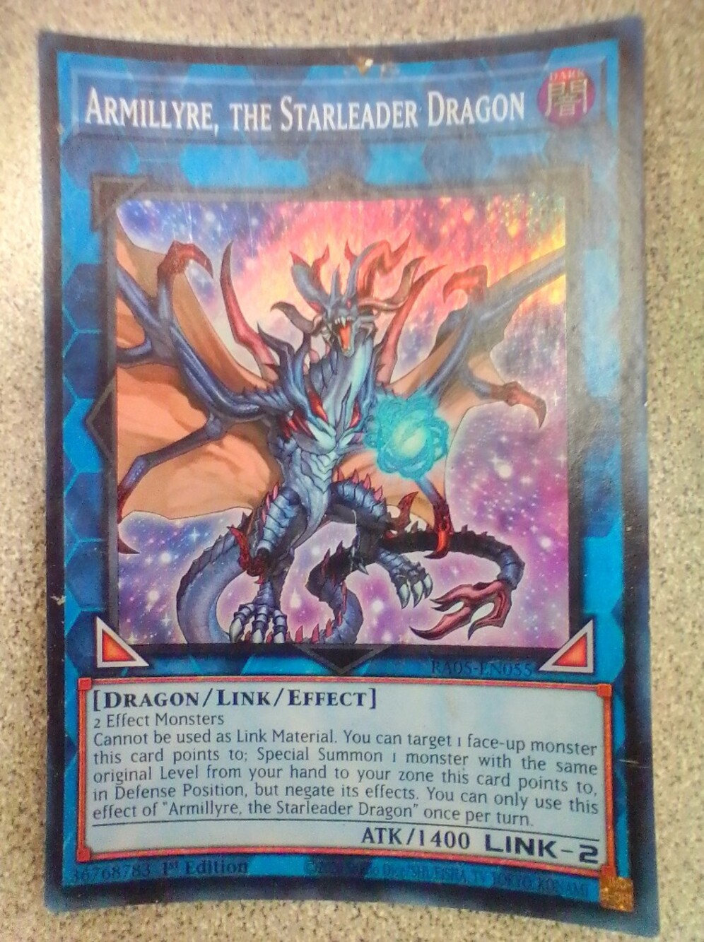 YU-GI-OH The STARLEADER Dragon Link Effect Holographic Art Print - Blue